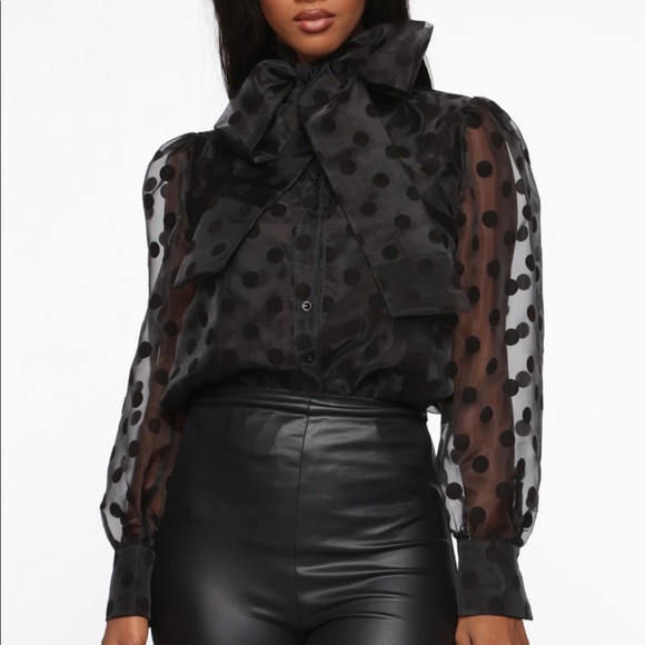 FASHIONNOVA new PUT ME IN THE SPOTLIGHT black blouse sz XL - Picture 4 of 5